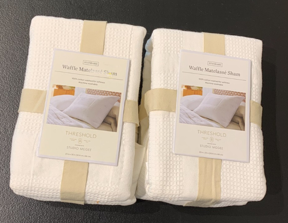1PC New Threshold designed with Studio McGee White Waffle Matelasse Quilt Sham