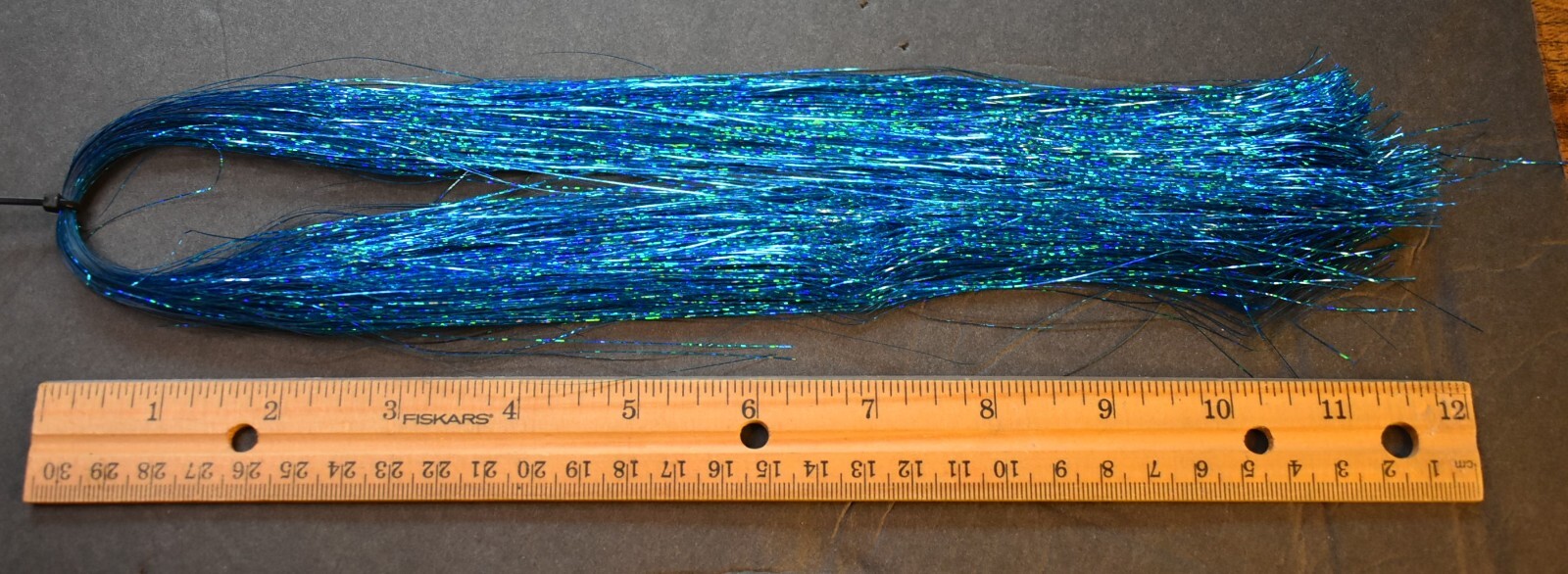 12"  Blue Holographic Hank Flashabou Fly Tying, 400 Strands