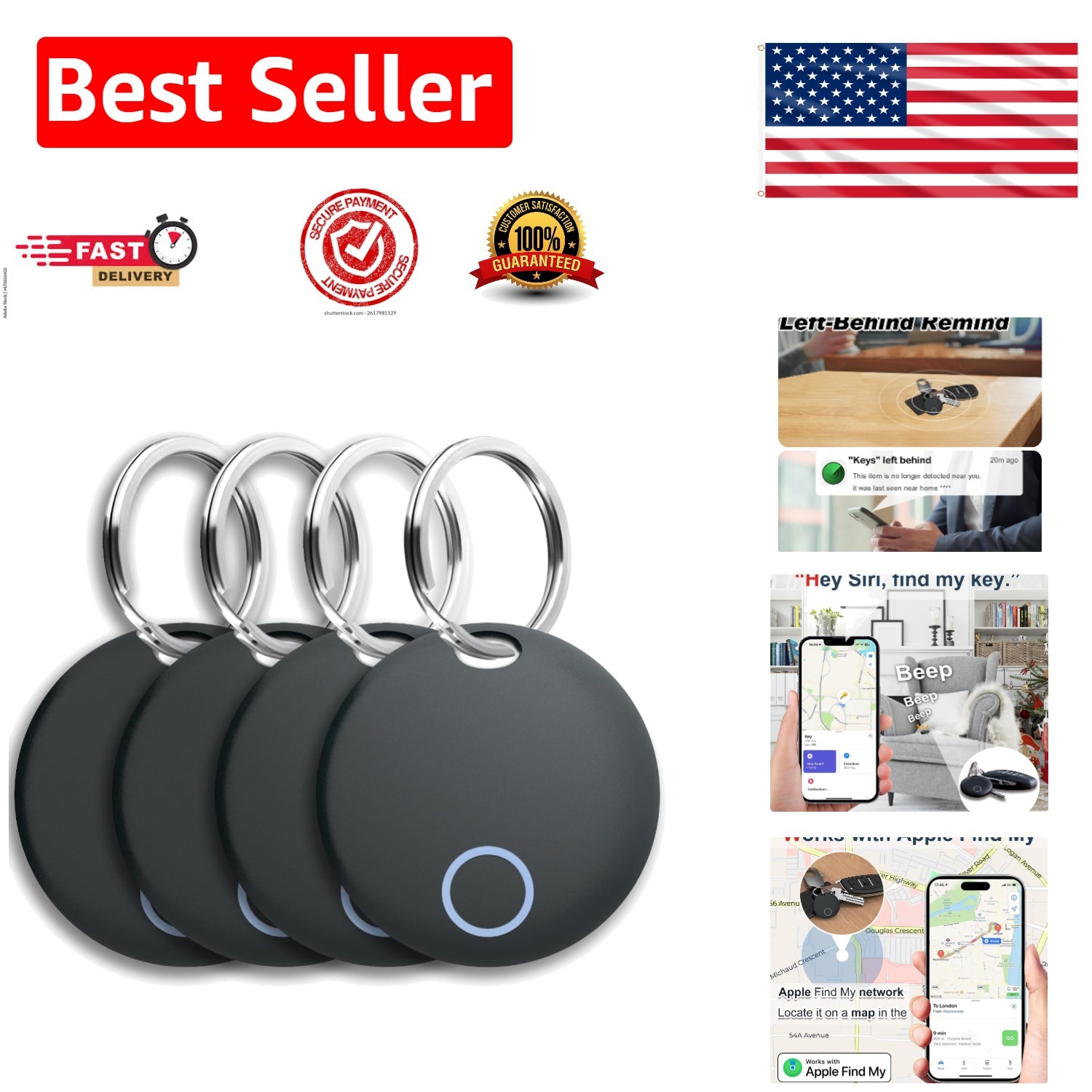 Air Tracker Tags - Durable & Shareable Luggage Tracker with Left Behind Reminder