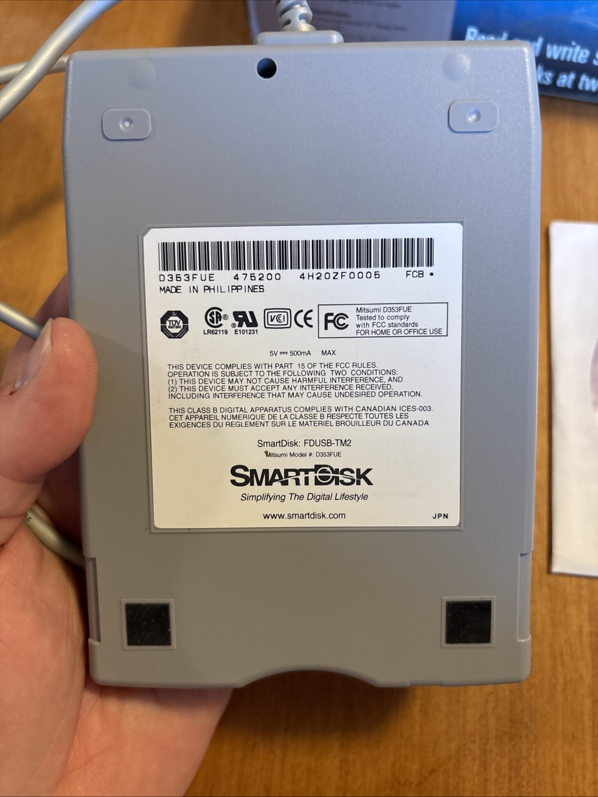 Smart Disk Fd-05PUB USB External 3.5" 1.44 MB Floppy Disk Drive - TESTED
