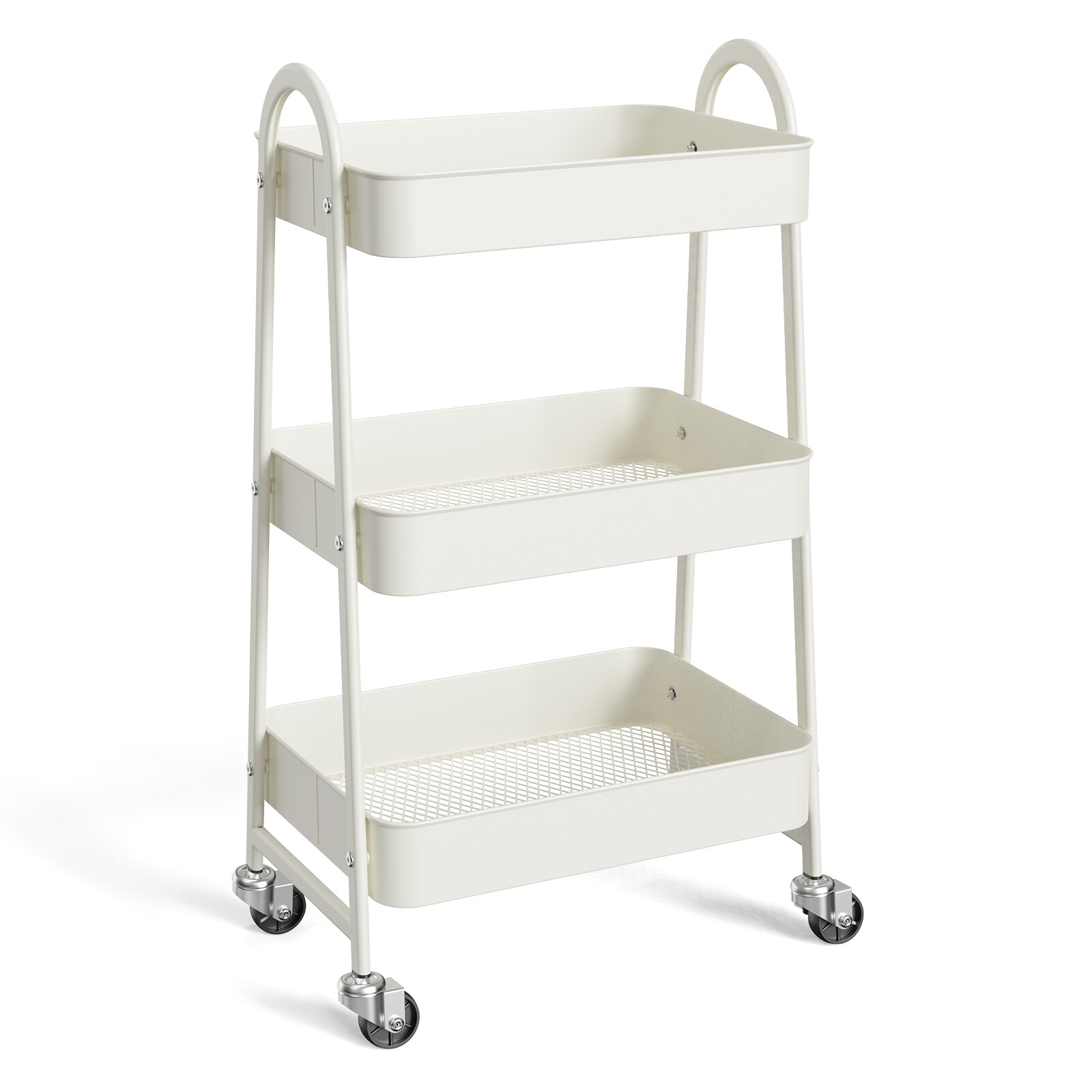 Colorful Trolley, Stable Design With Small Top And Bottom Large, Storage Trolley