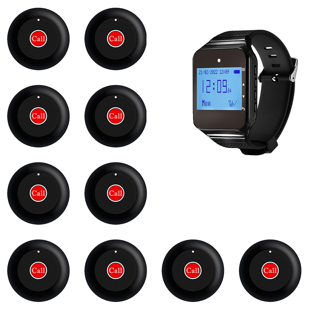 Restaurant Cafe Pager Wireless Waiter Calling System Watch Receiver Call Button