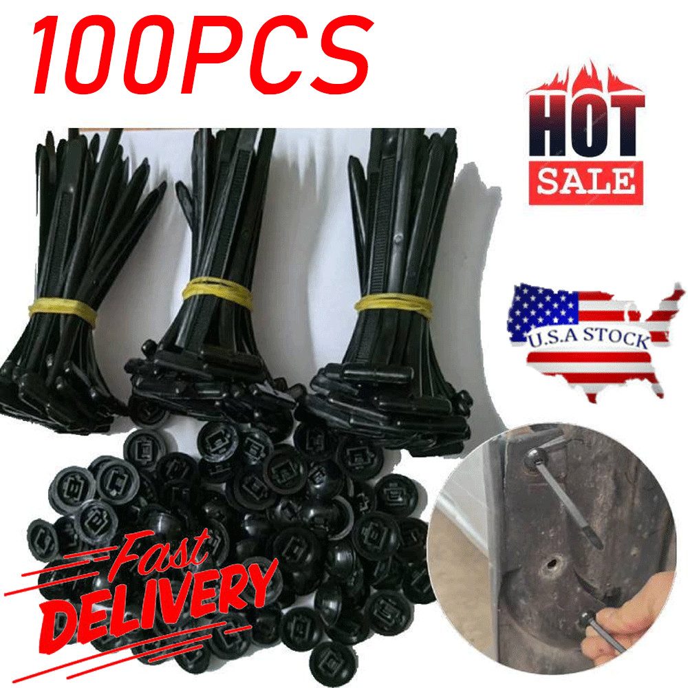 100PCS Nylon Universal Cable Tie Buckle Self-Locking Nylon Zip Ties Holder NEW