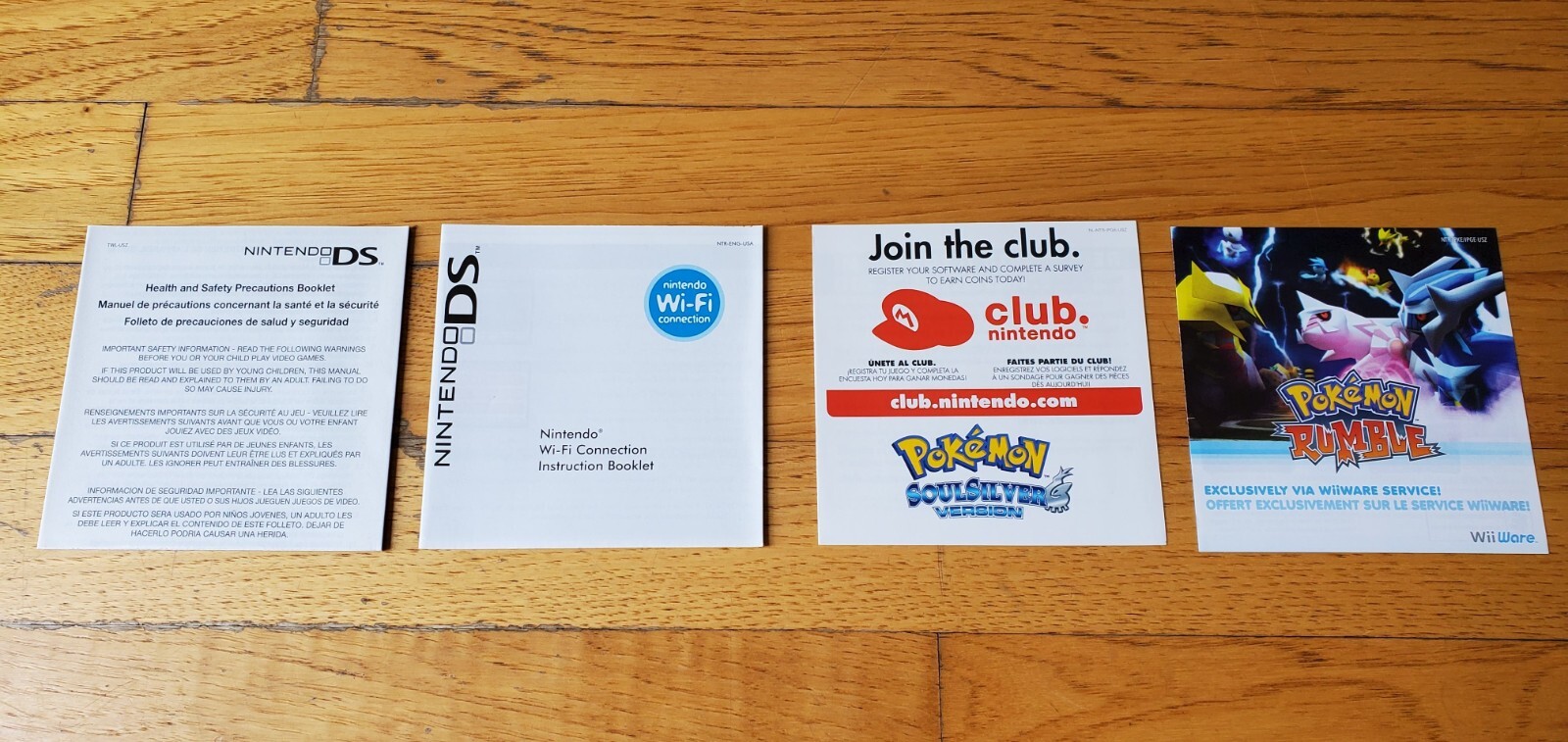 Pokemon SoulSilver DS 3DS Club Nintendo Rumble Inserts Only No Manual AUTHENTIC!