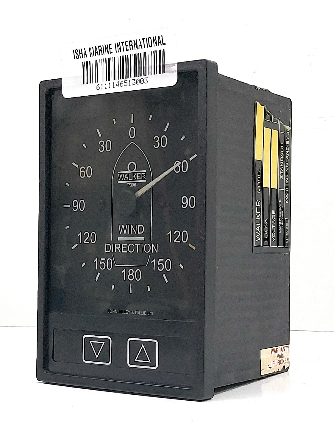 Walker Anemometer P308 Black Wind Direction & Speed Meter