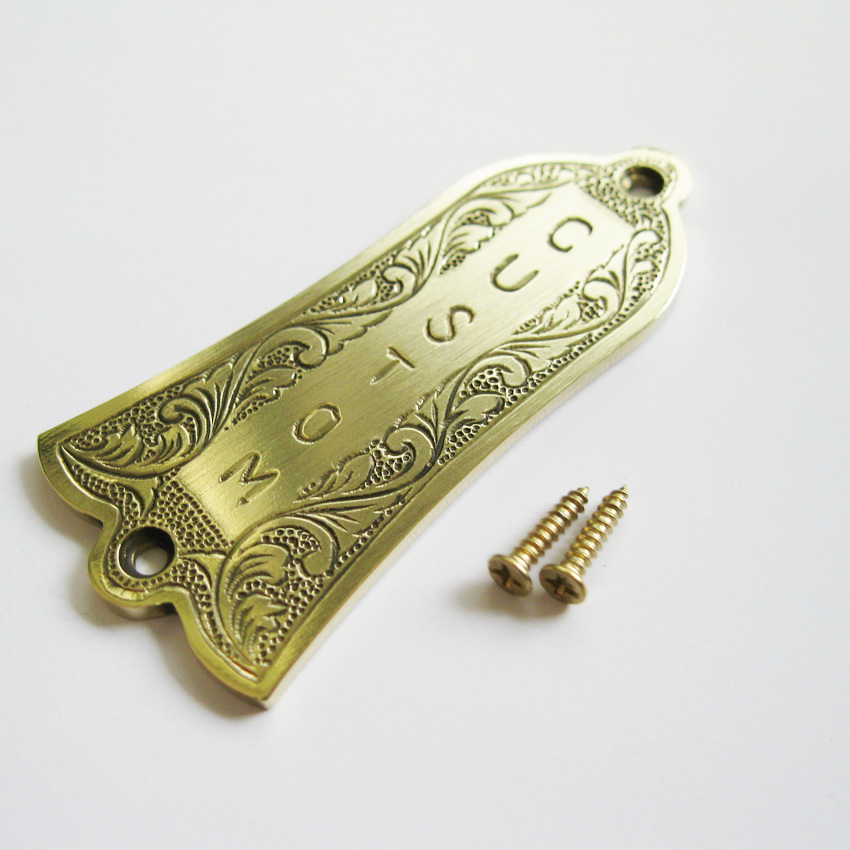 Hand engraving handmade brass truss rod cover fits most Gibson Les Paul SG