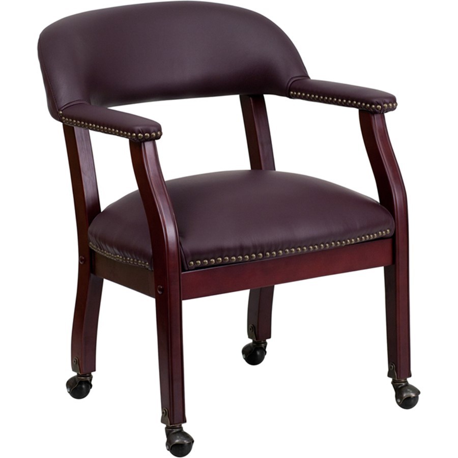 Flash Furniture Burgundy Leather Side Chair, Burgundy - B-Z100-LF19-LEA-GG