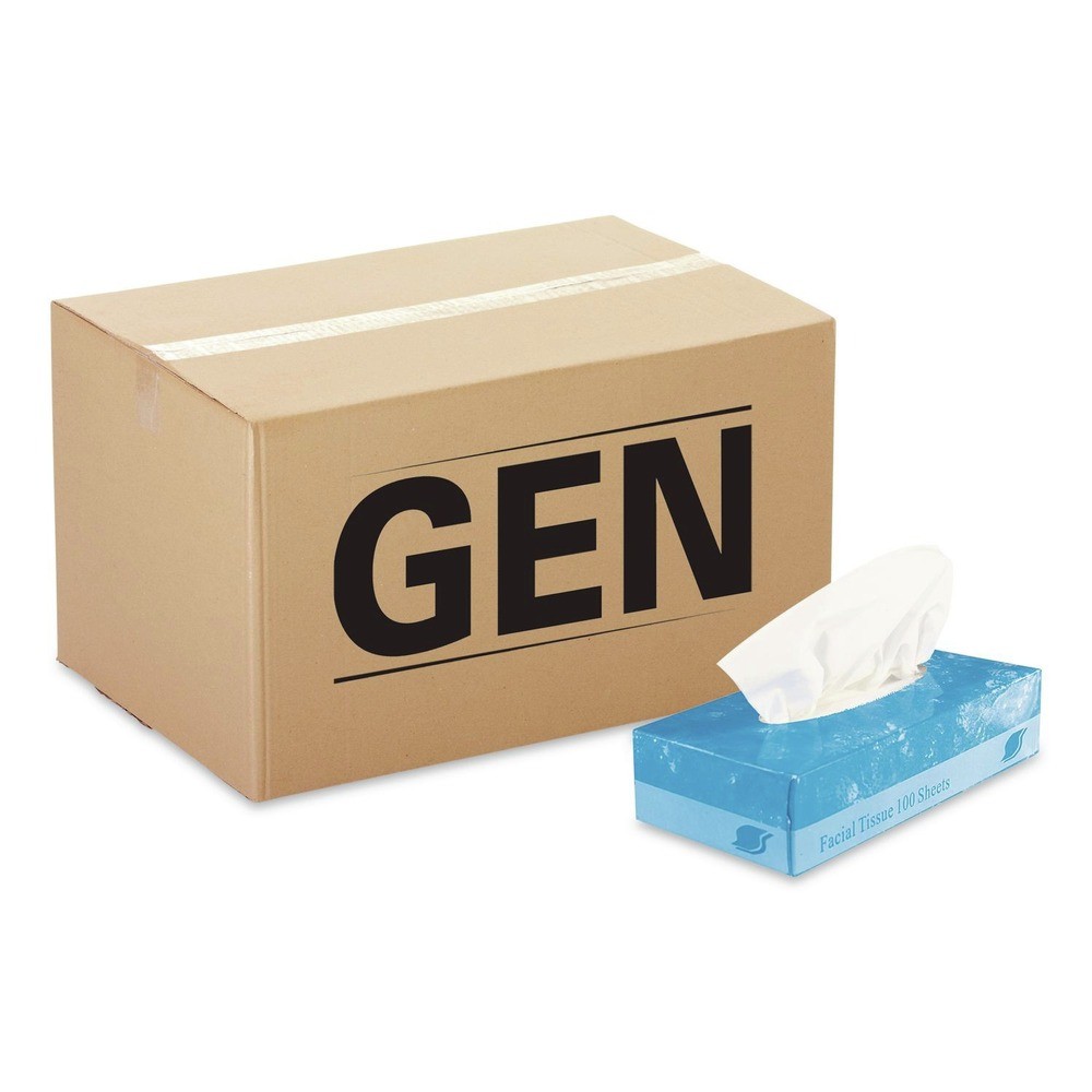 GEN FACIAL30100 2-Ply Boxed Facial Tissue - White (30 BX/CT) New