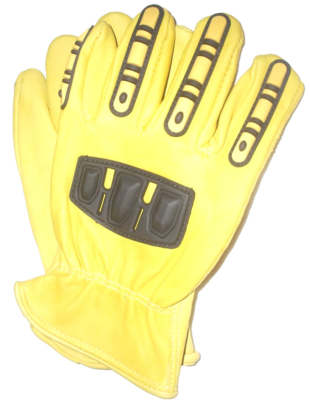 Yellow Gold Leather Work Gloves Thermal Insulated w Back Hand Padding Size Large