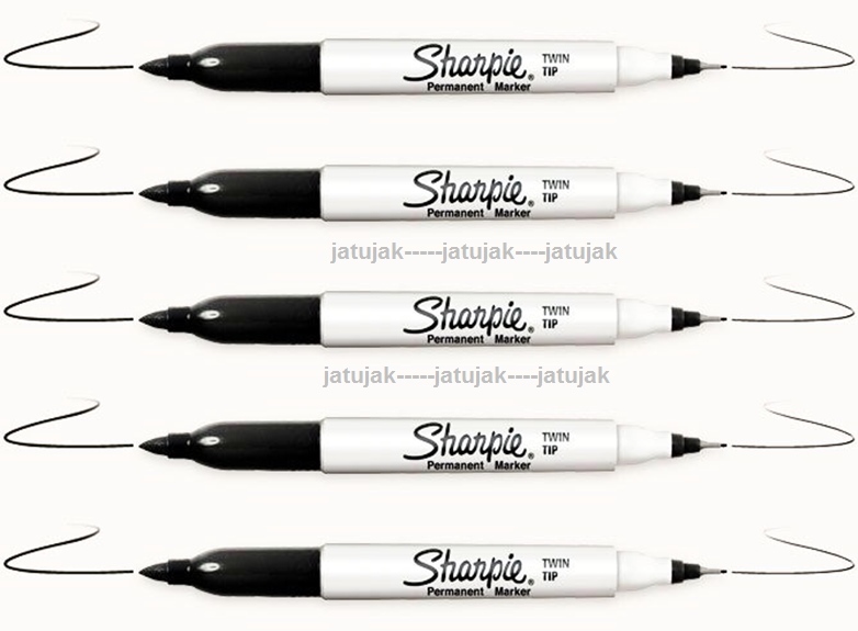 Sharpie Black Twin Tip Fine Ultra Fine Marker Permanent Point 5 X