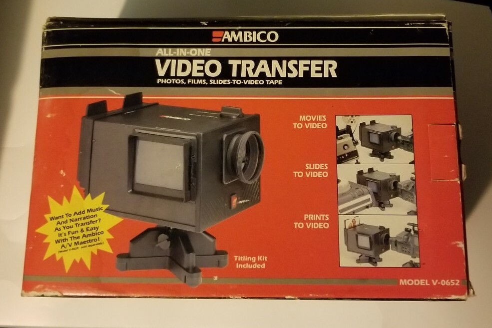 Vintage AMBICO All-in-One Video Transfer Photos Films Slides to Video V-0651