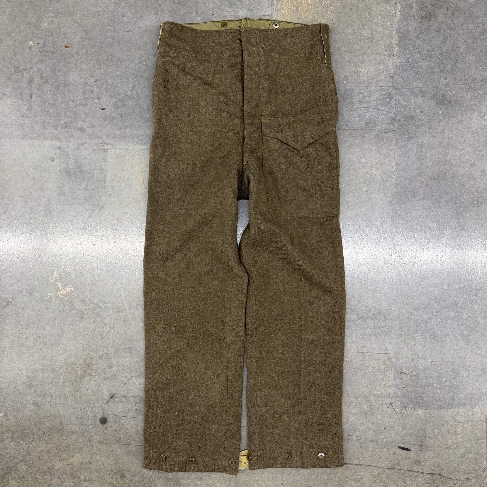 Vtg Canadian Military Wool Battledress Cargo Pants Trousers Maritime 1950s 36x33