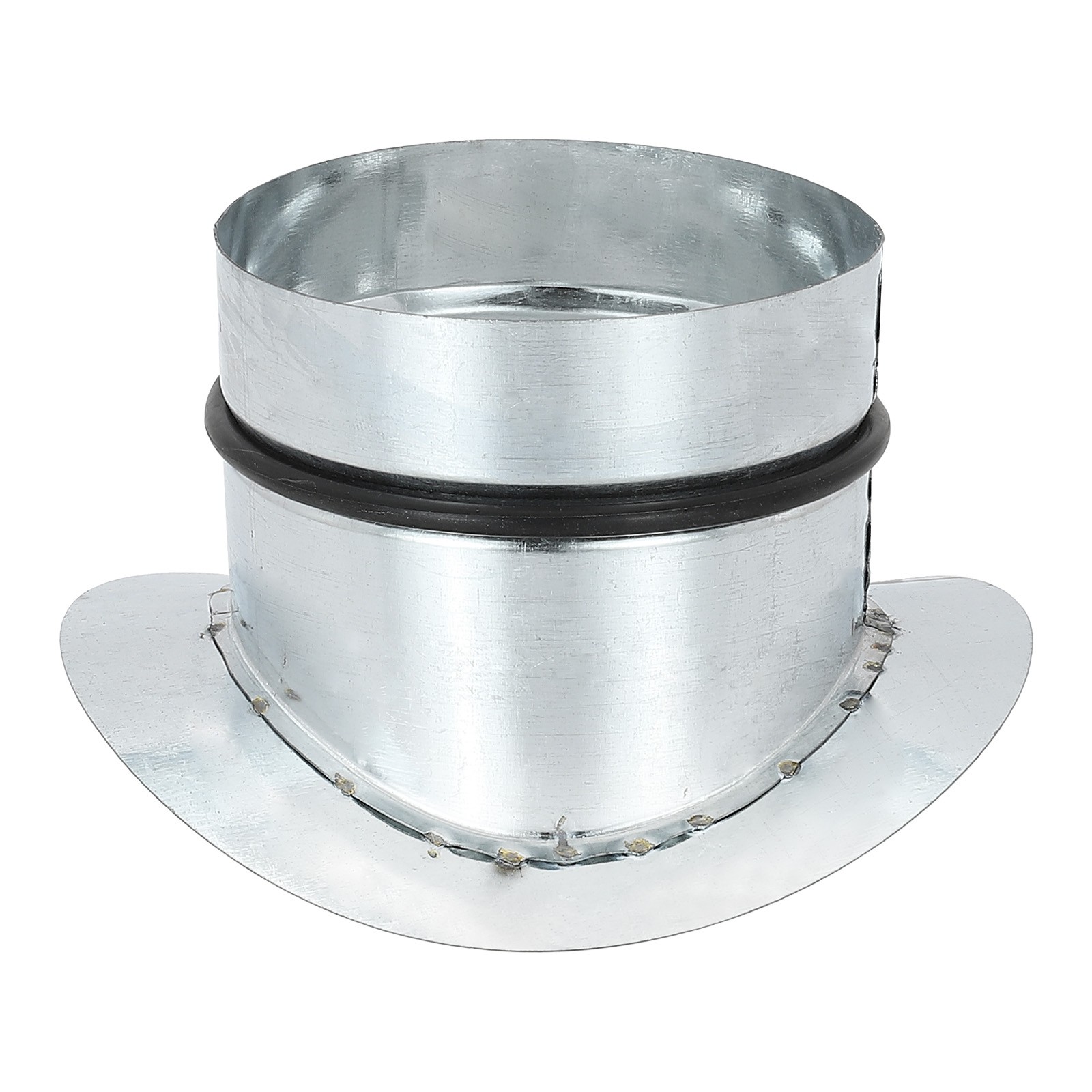Galvanized Duct Saddle for 6" Duct to 4" Outlet Branch with Gasket