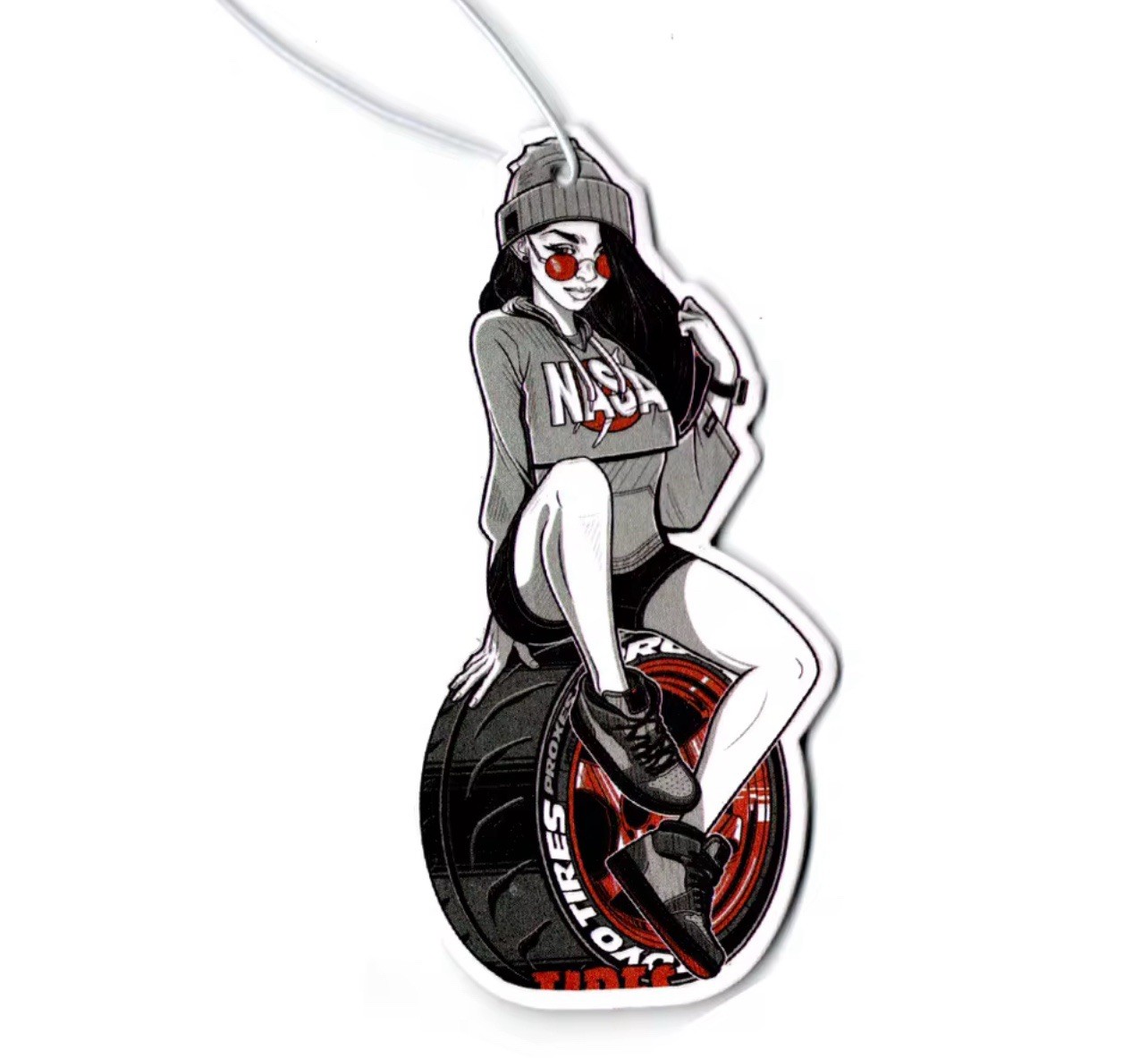 Black & White Car Air Freshener Sexy Girl Anime Waifu Pin Up Decal Free Shipping