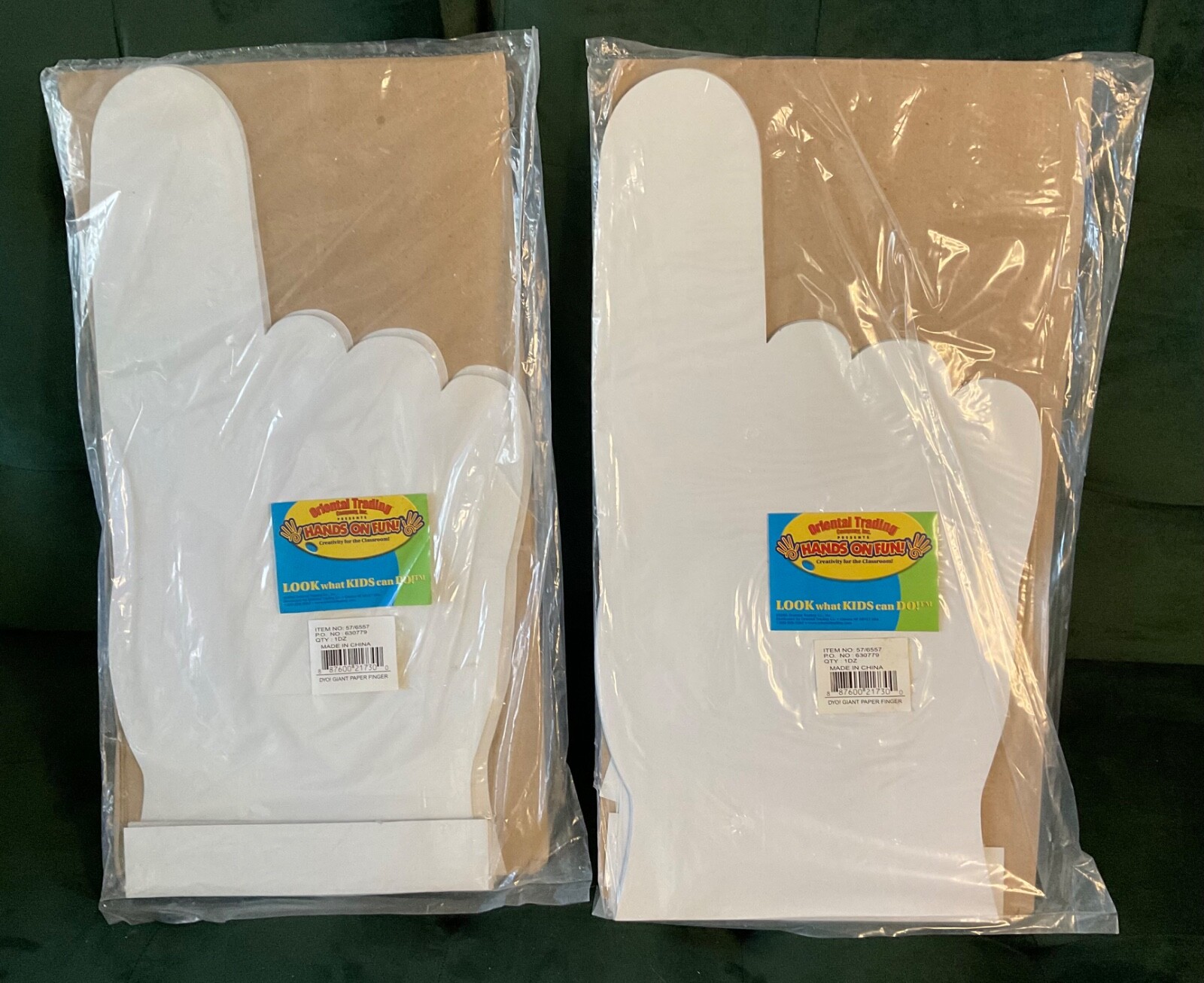 Giant Paper Fingers Oriental Trading Company 24 pieces Sealed in 2 packages NOS