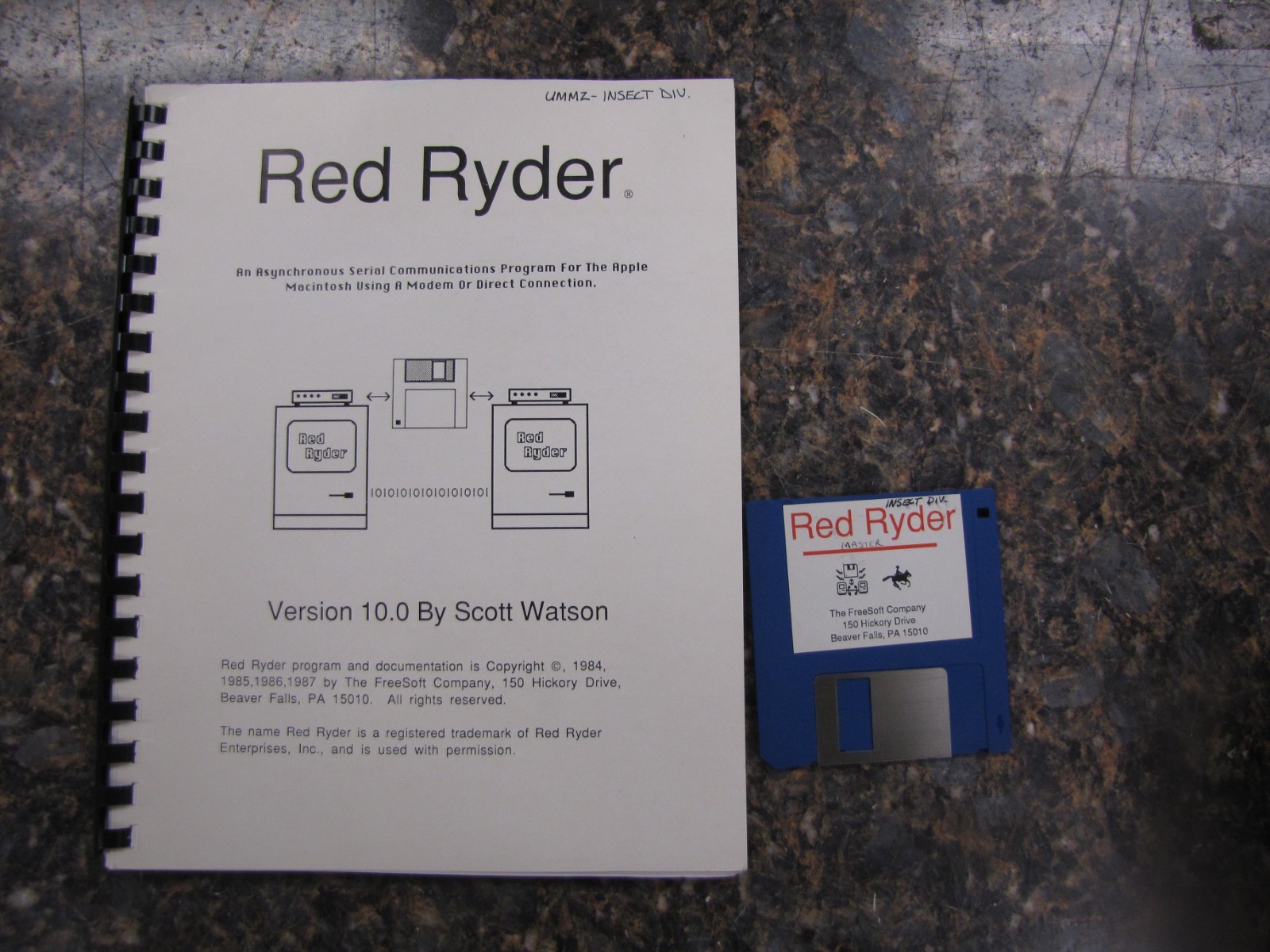 RED RYDER -Asynchronous Serial Communications Program for Macintosh w/ 3.5” Rare