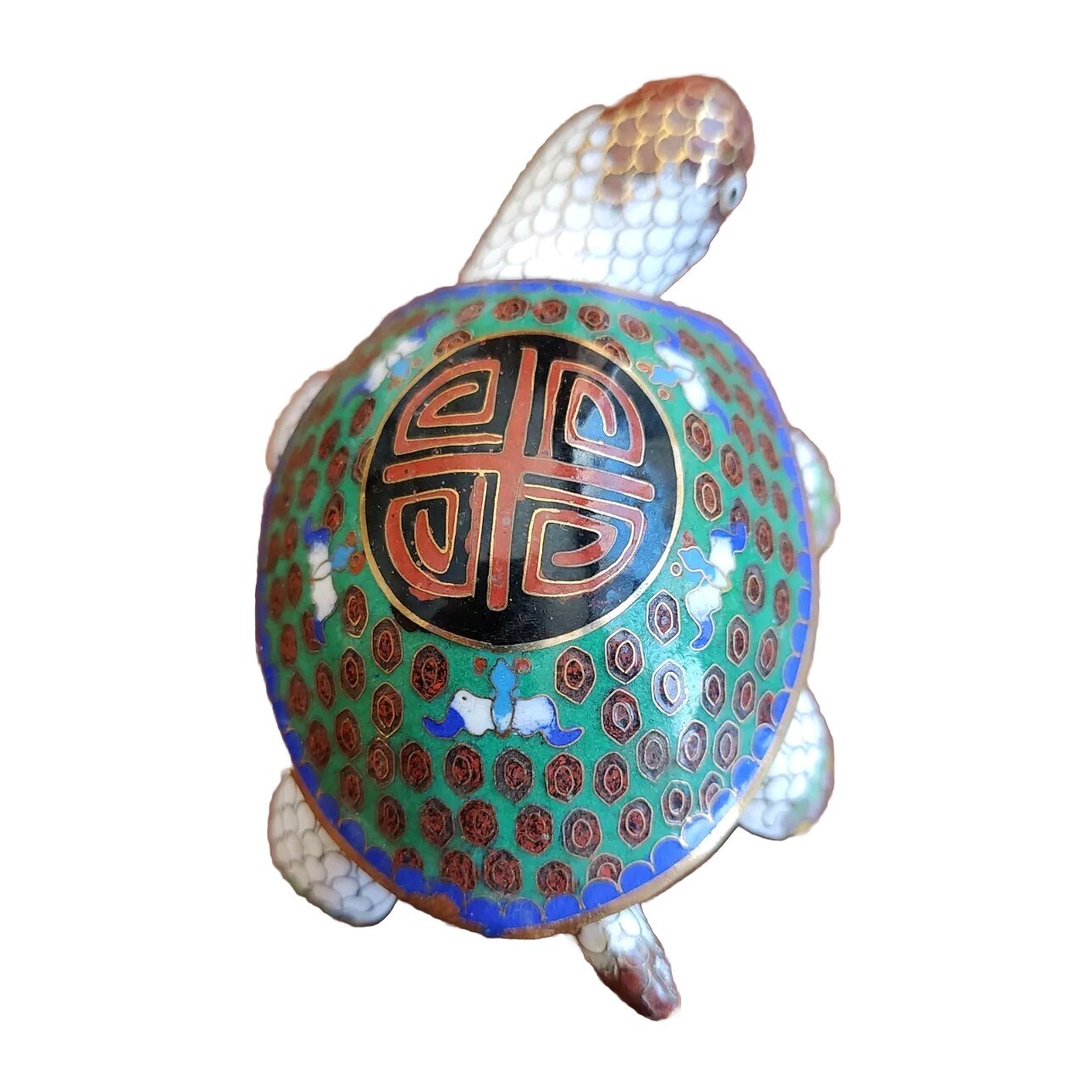 Brass Turtle Cloisonne Trinket Box