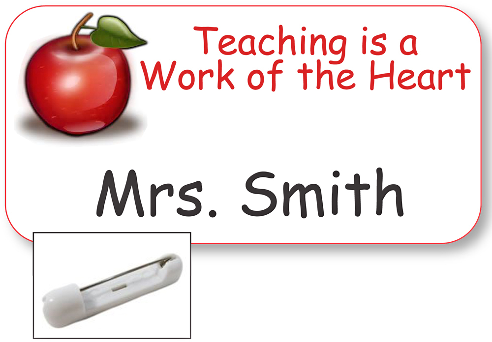 WHITE NAME BADGE TAG FAVORITE TEACHER GIFT CHRISTMAS PRESENT SAFETY PIN FASTENER