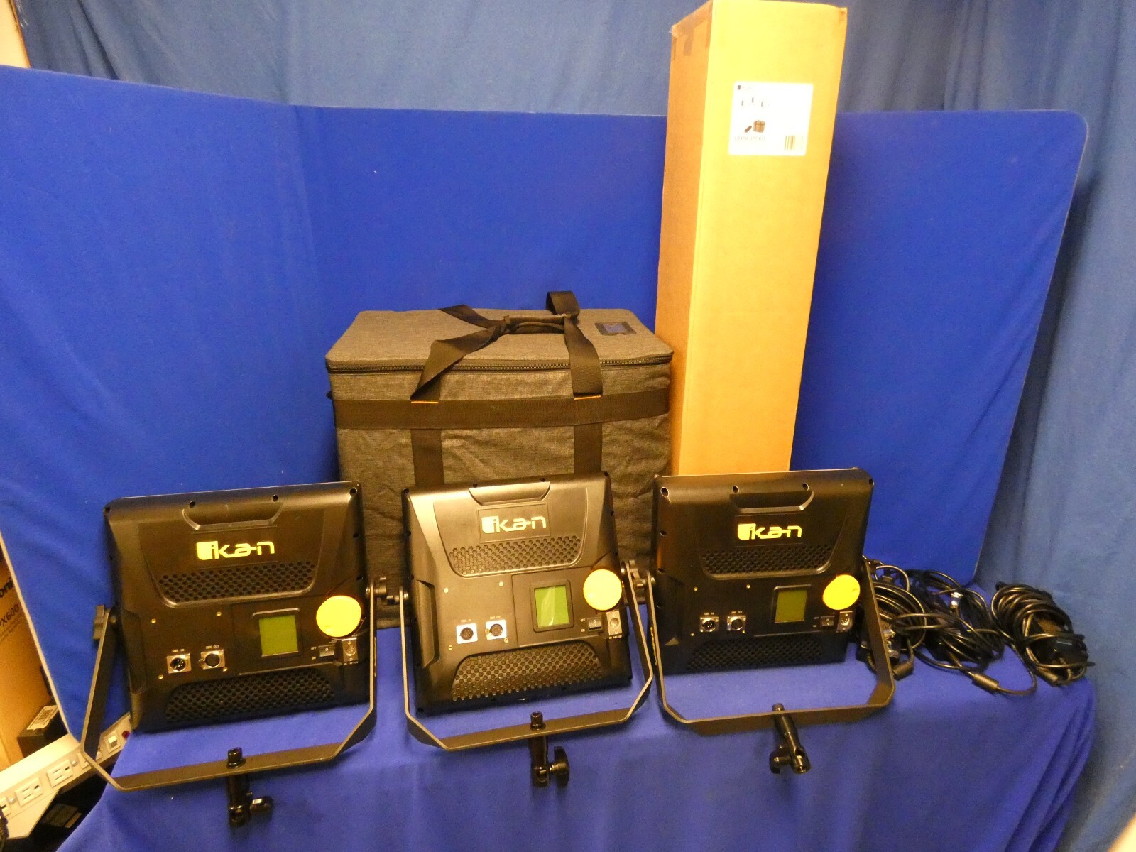 Ikan LBX10-3PT-KIT w/3 Lyra LBX10 DMX Bi-Color 1x1 LED Soft Lights, External PS