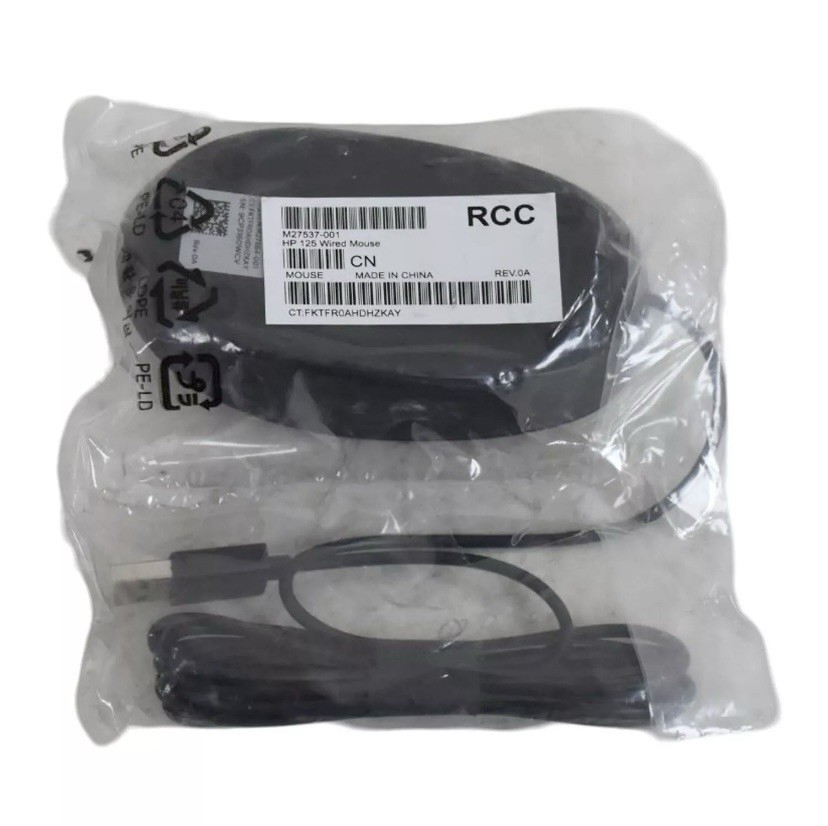Lot Of 10 HP 125 USB Wired Desktop Black Mouse M27537-001 NEW