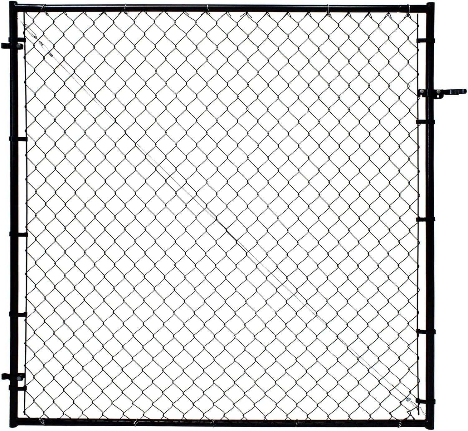 Adjust-A-Gate Adjustable Chain Link Square Corner Complete Gate Kit, , Black, 6'