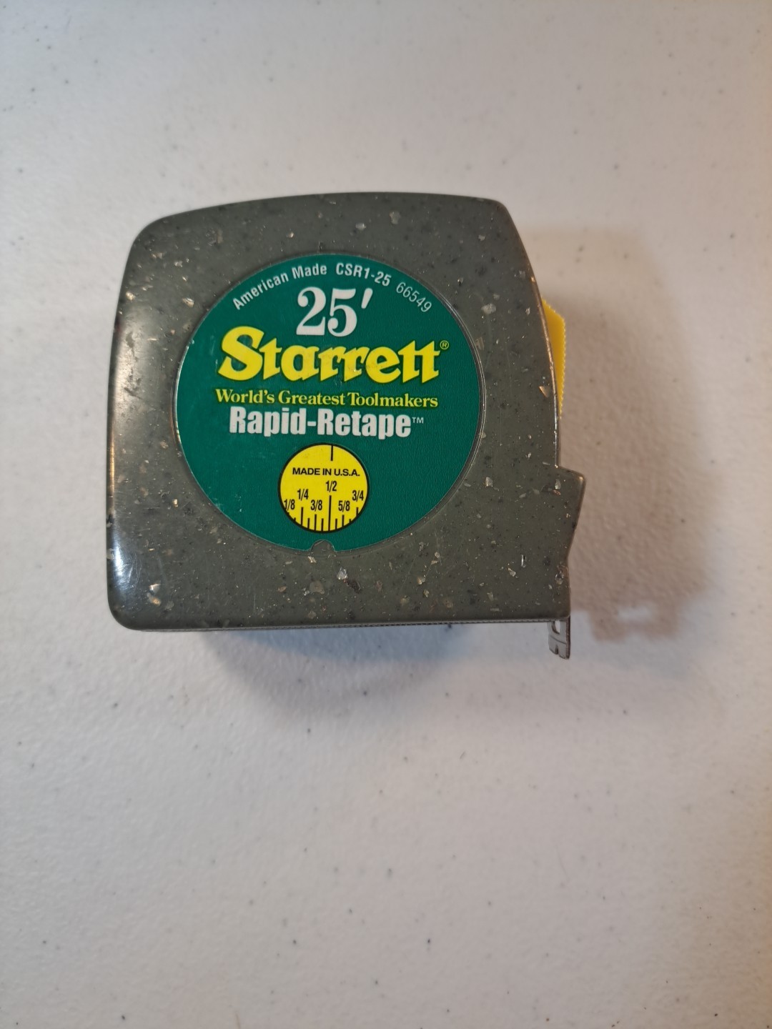 Vintage Starrett Precision 25 Foot Tape Measure Rapid Read Re-Tape USA Made