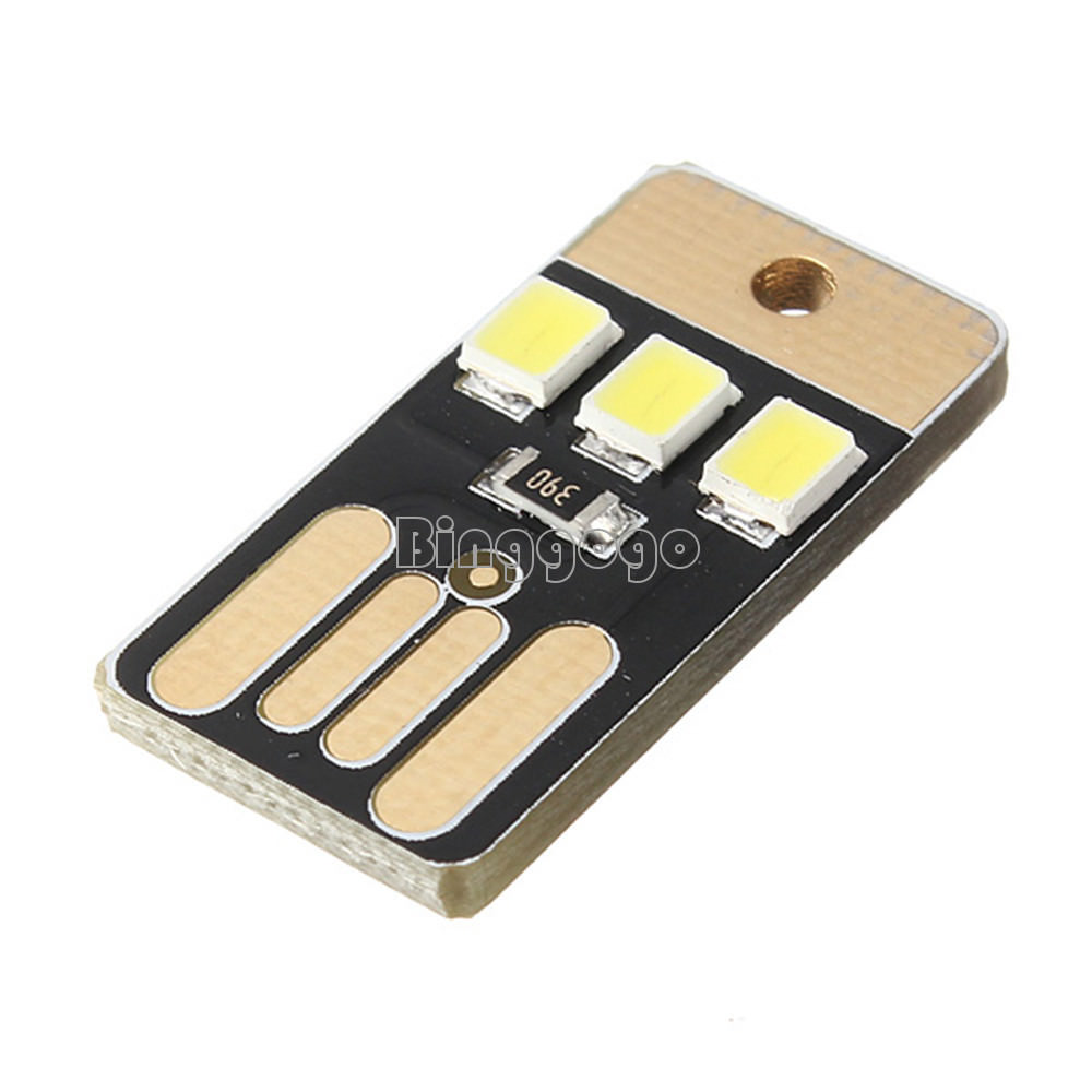 5pcs card lamp bulb LED keychain mini LED night light portable USB power White