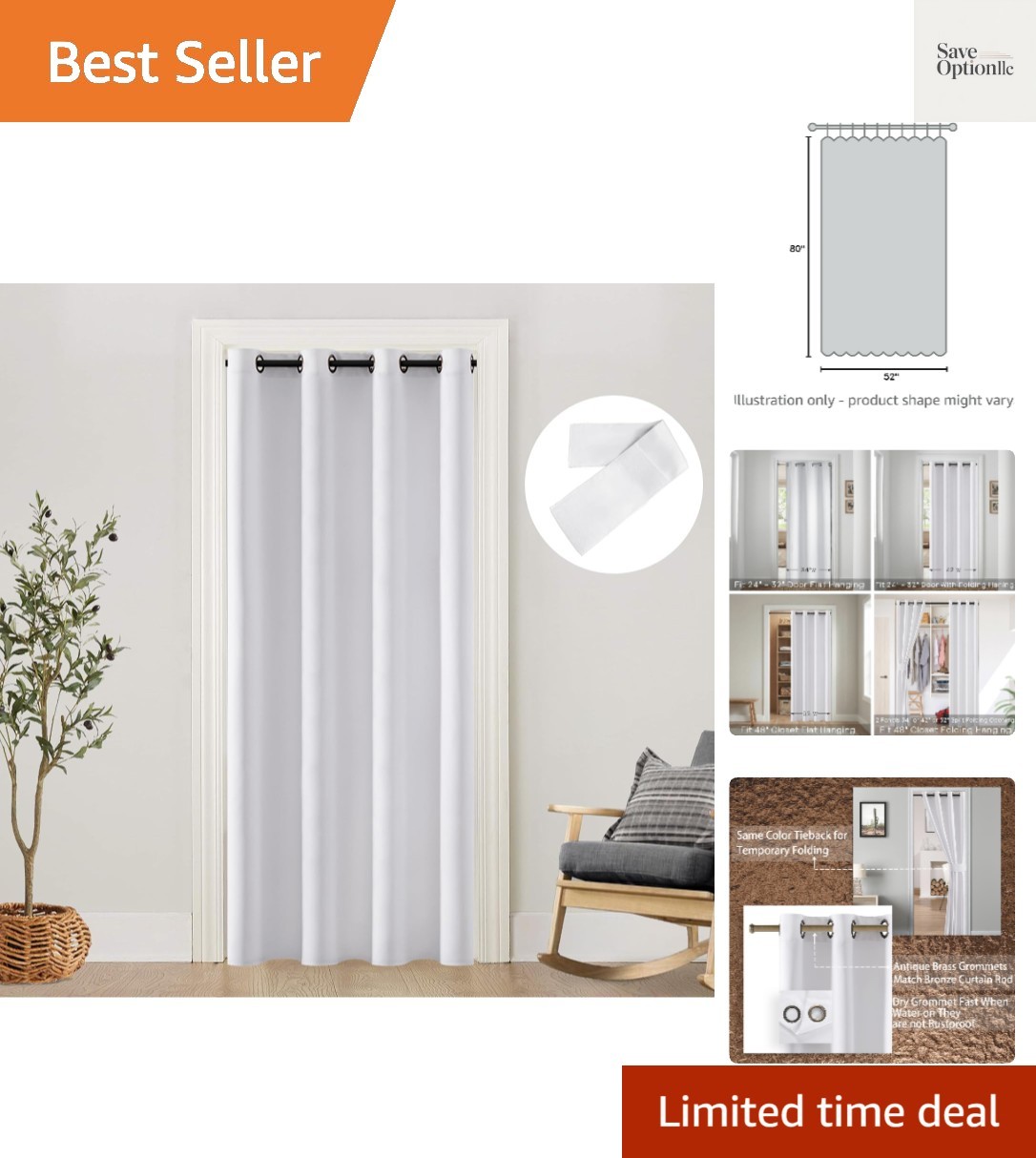 Closet Doors Sliding Panel,Curtain for Faux Accordion Doors 48 x 80,Puertas p...
