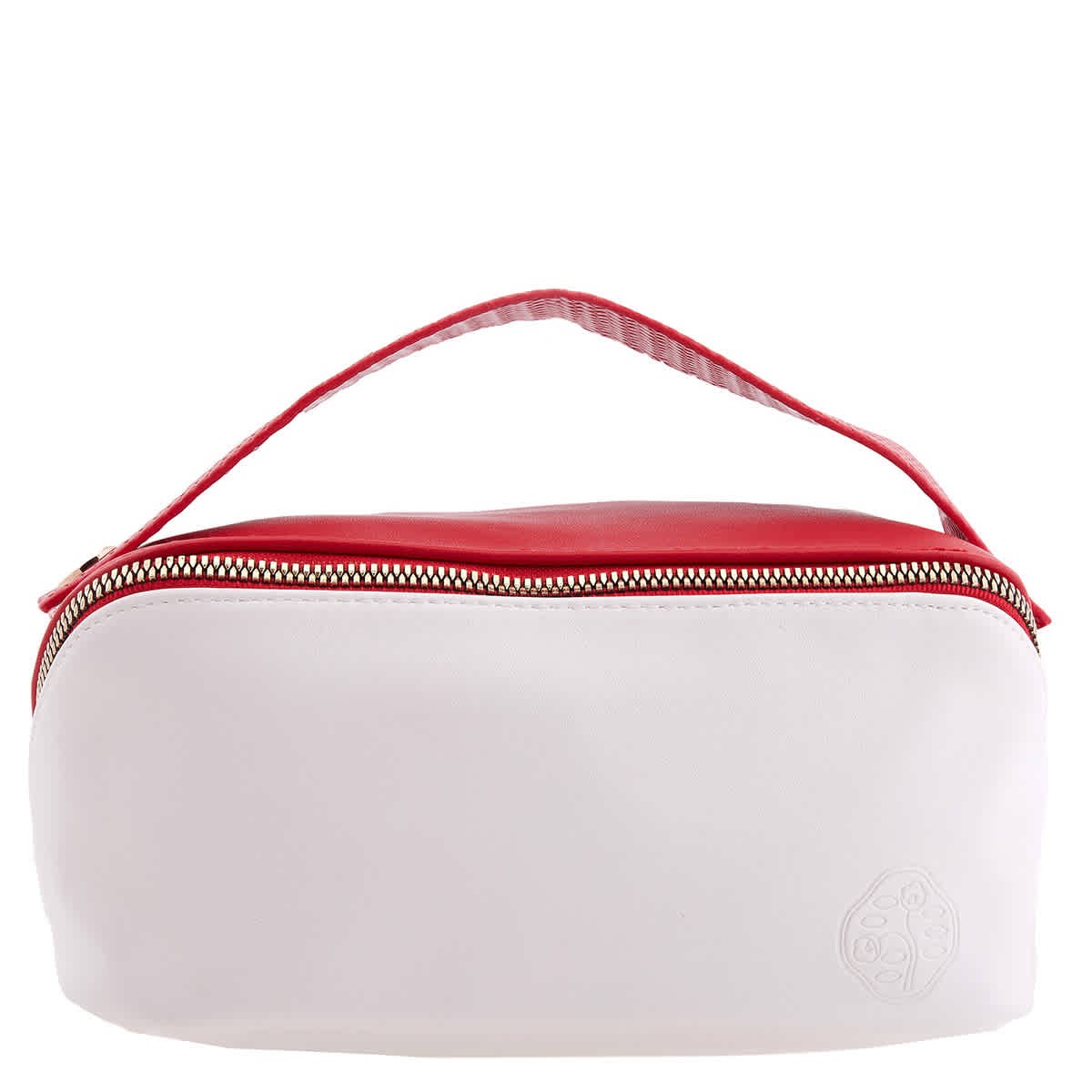 Shiseido Two-Tone White and Red Zip Cosmetic Bag 0000STY42