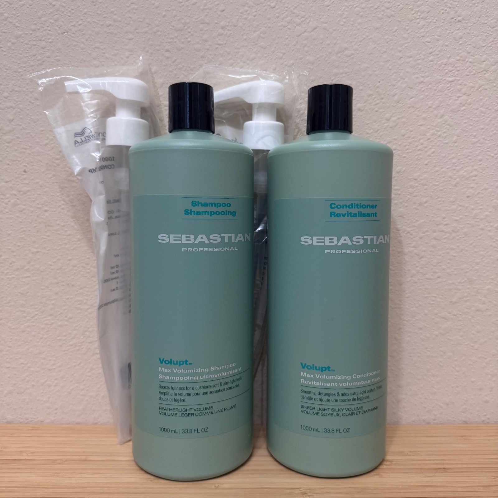 Sebastian Volupt Shampoo and Conditioner Duo 33.8 oz each W/ Pumps New Fresh
