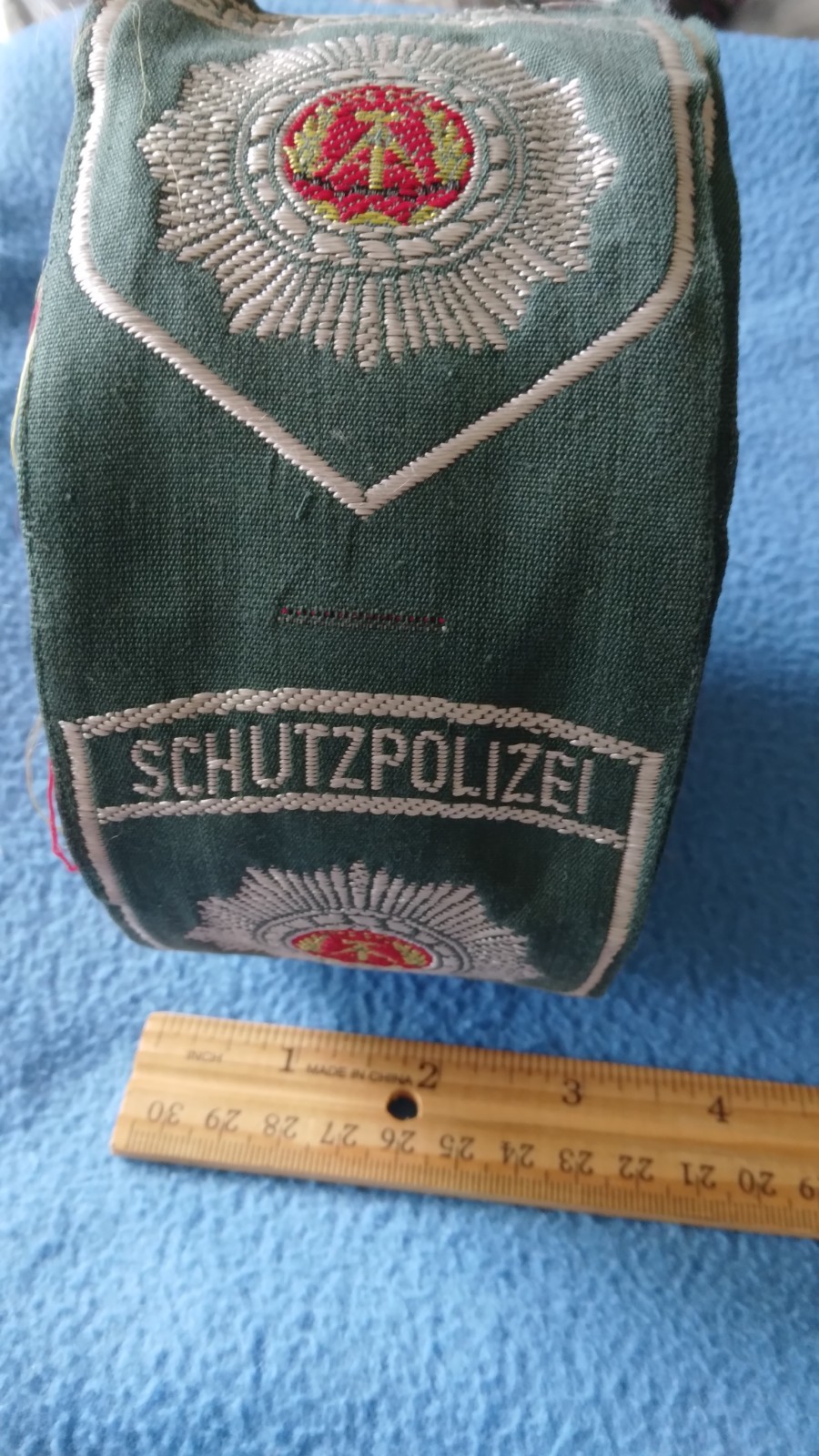 VINTAGE  - FACTORY ROLL OF East German Schutzpolizei Police Patches - 6 INCH