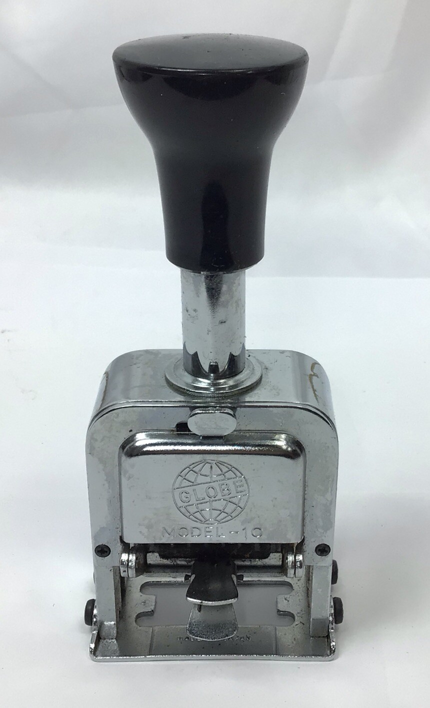 Vintage Globe Model 10 Sequential Numbering Stamper