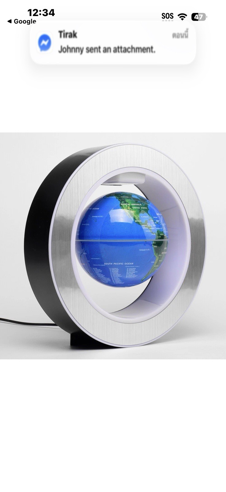 Globe Levitating Rotating LED Tabletop Globe Modern Multicolor Freestanding