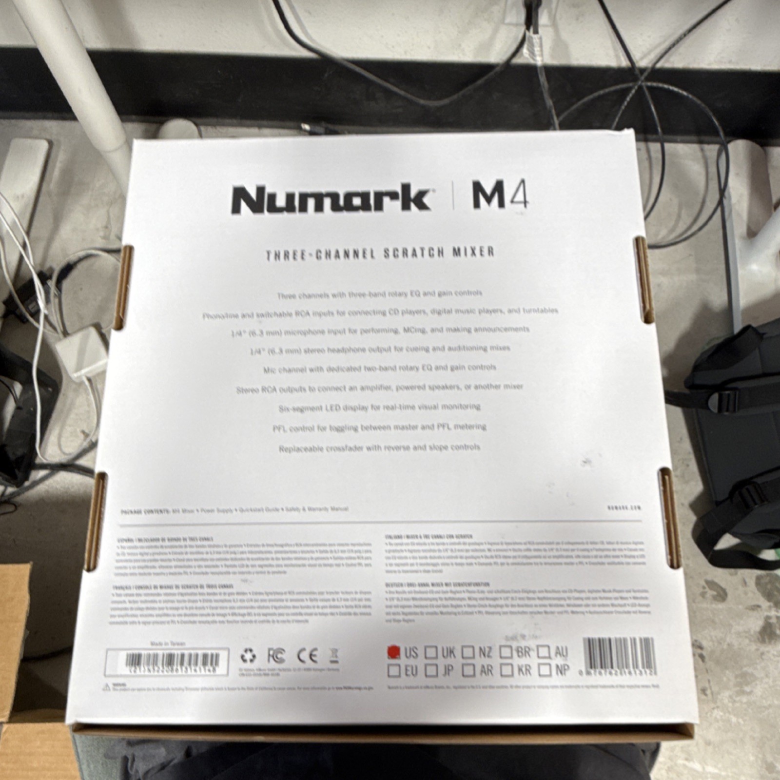 Numark M4 Three-Channel DJ Mixer, Replaceable Crossfader, Three-Band EQ, Black