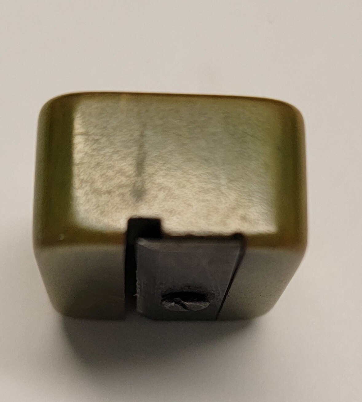 VTG Marbled Green/Orange BAKELITE Pencil Sharpener