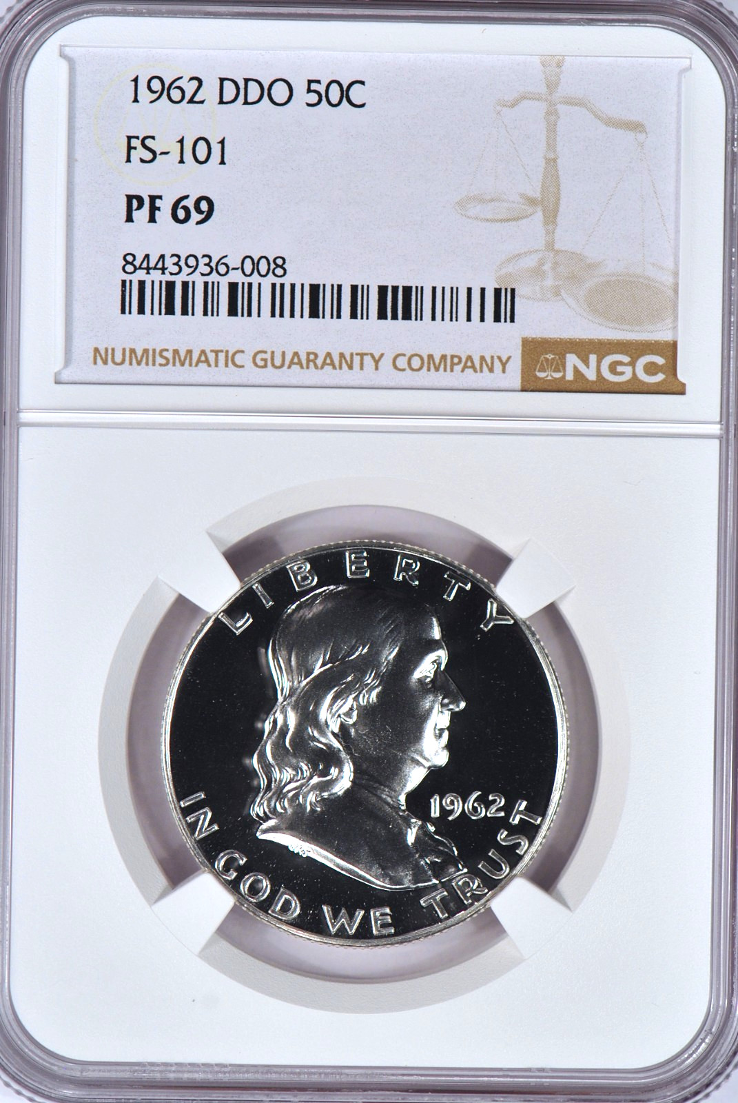 1962 DDO FS-101 Franklin Half Dollar Proof NGC PF 69 PR Variety Top Pop Coin 50C