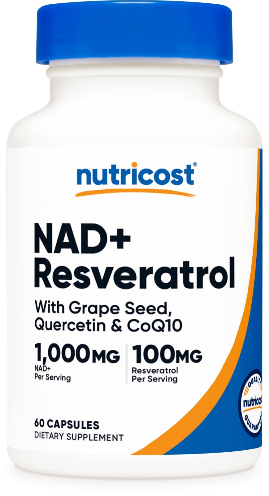 Nutricost NAD+ (1000mg) with Resveratrol (100mg) 60 Capsules - 30 Servings