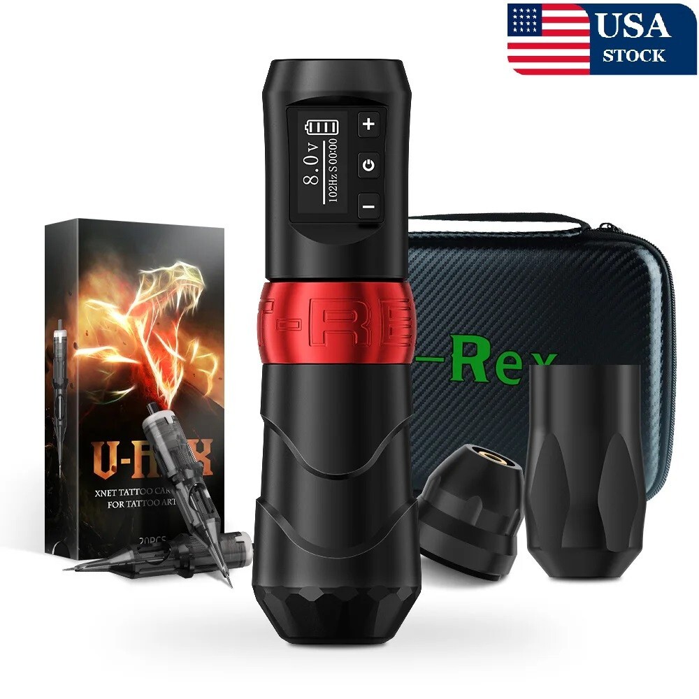 Tattoo Kit T-rex Wireless Tattoo Machine Kit, Rotary Tattoo Pen Kit with 1800mAh
