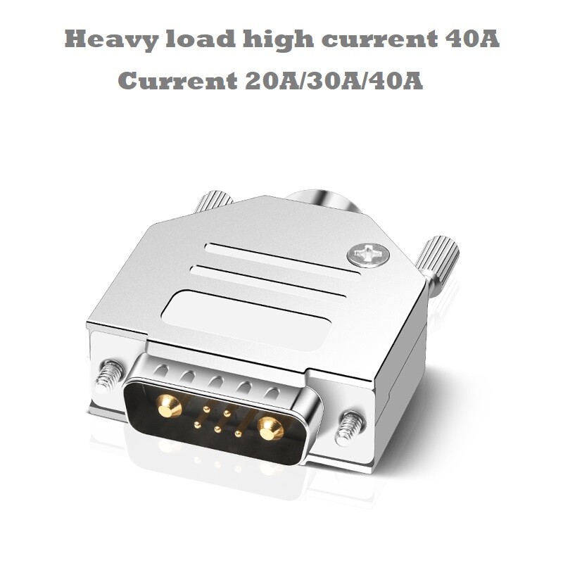 Industrial DB7W2 plug high current 7/2core butt joint 5+2connector DB9 interface
