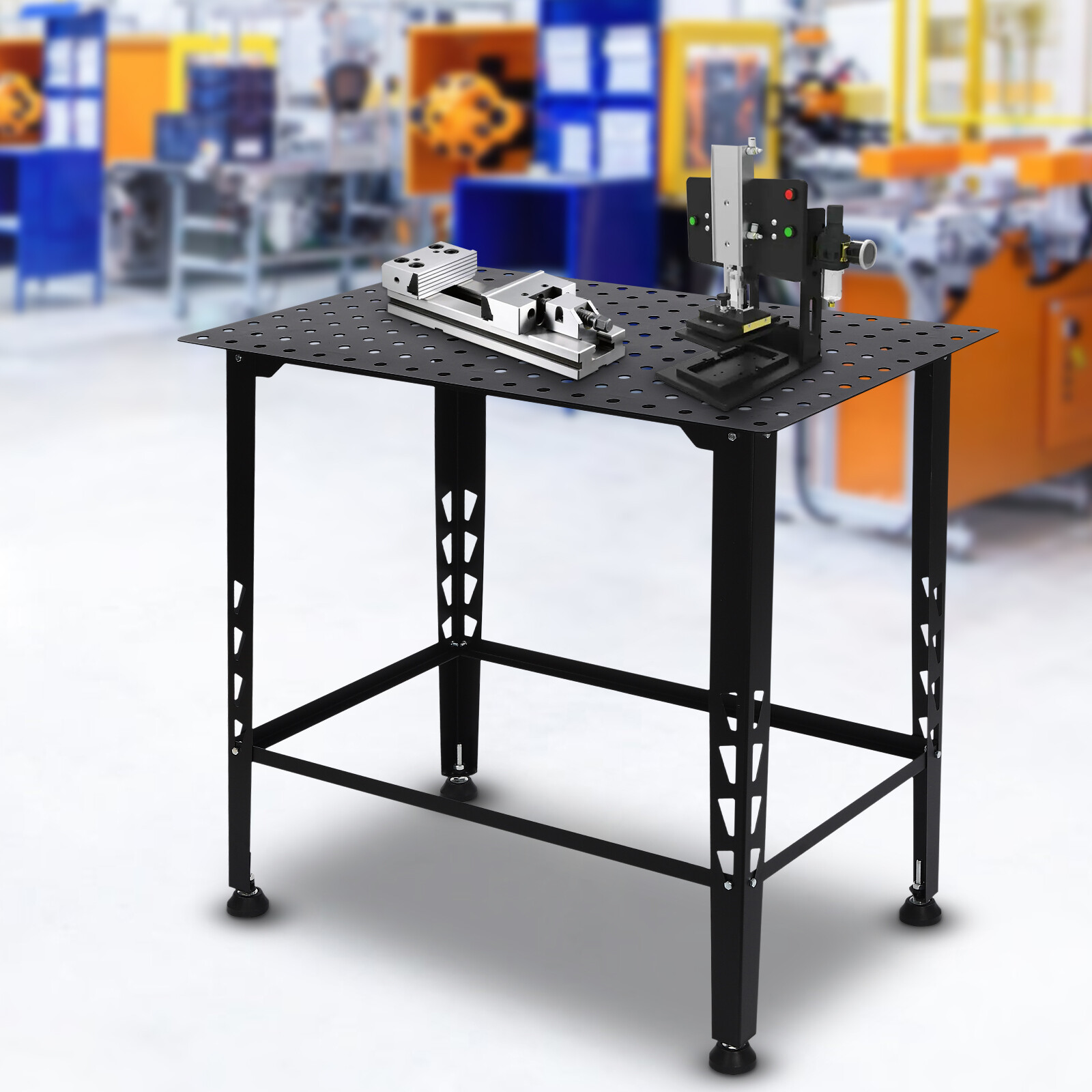 36" X 24" STEEL MODULAR WELDING TABLE WORK BENCH WITH WELDING FIT-UP KIT BLACK