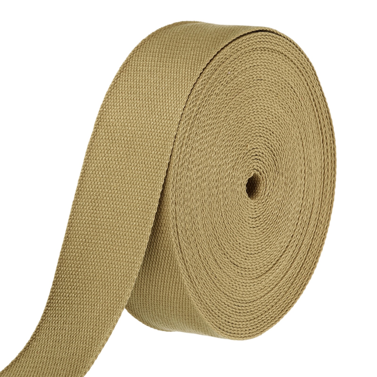 Cotton Webbing 2 Inch 15.3 Yard Polyester Cotton Webbing Strap Khaki