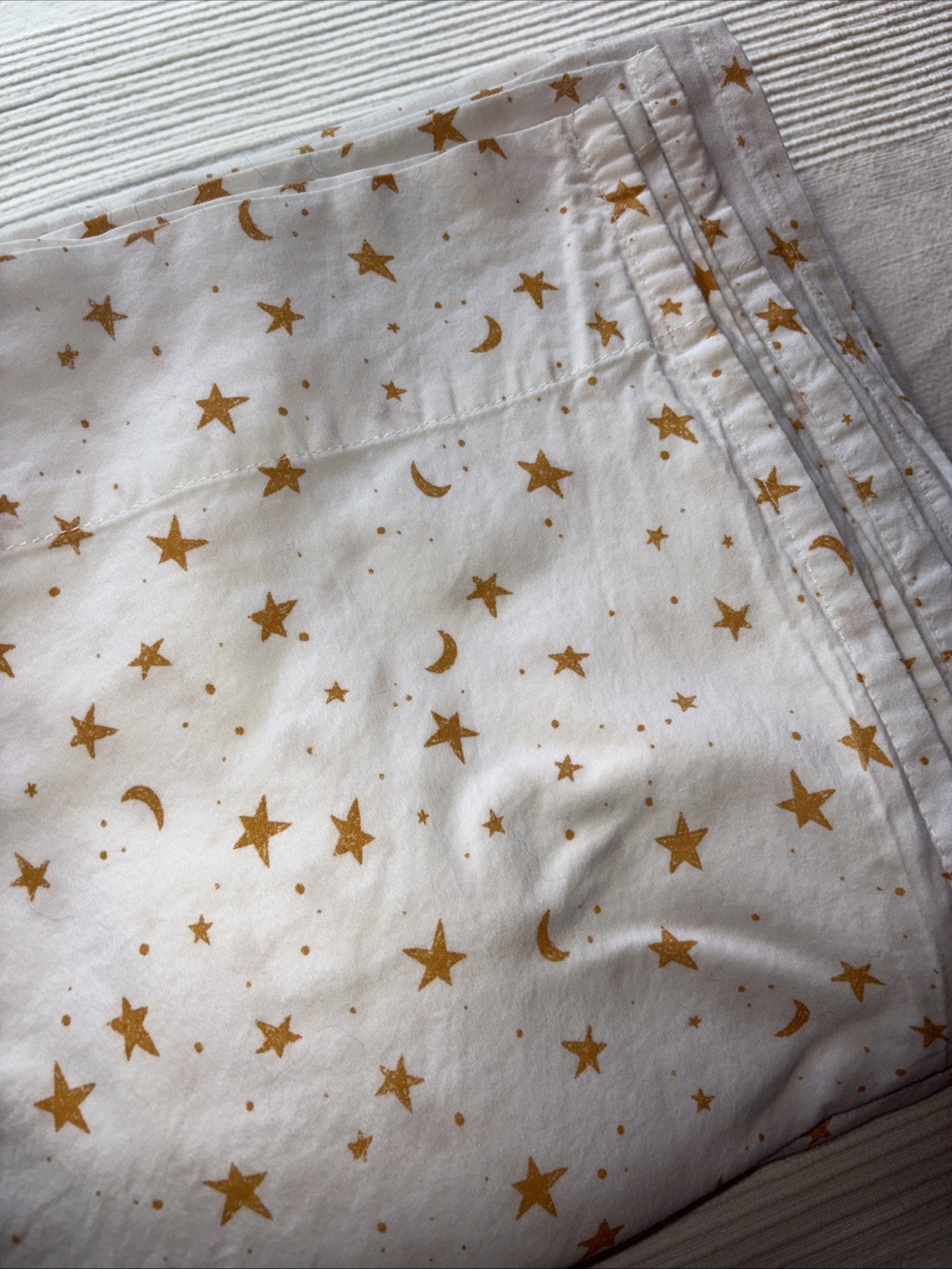 Full Stars Cotton Kids' Sheet /flat & Fitted Yellow/White - Pillowfort