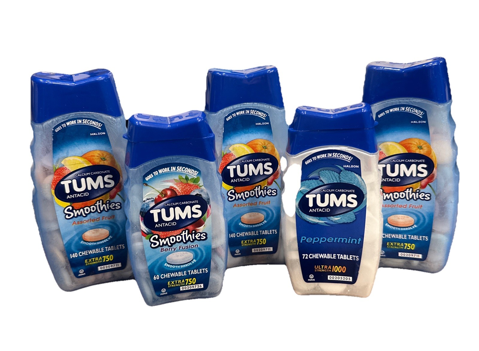 5 BOTTLE DEAL!! TUMS Tablets, 140 Count On 3 BOTTLES 60 Count & 72 On Others!