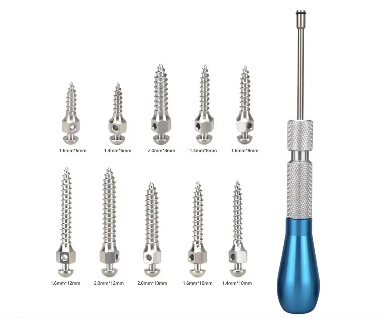 10PCS Dental Orthodontic Mini Implants Micro Screw Self Drilling+1PC Screwdriver