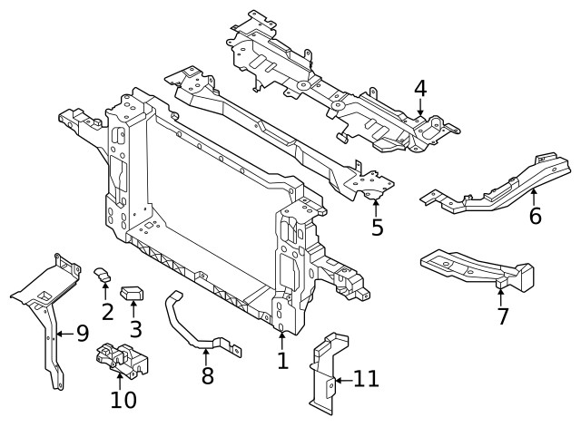 Genuine Nissan Radiator Support Panel 62501-6GP0A