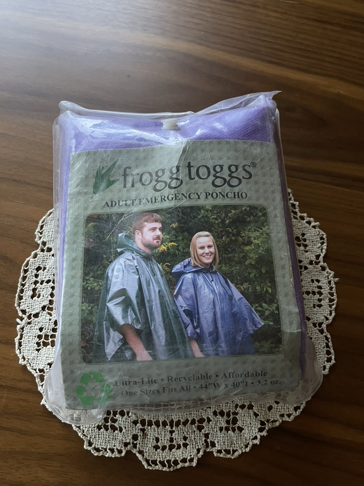 frogg Toggs Adult Emergency Rain Poncho Waterproof Hooded Ultralight One Size