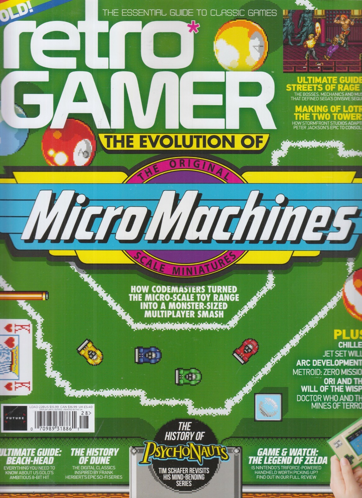 EVOLUTION OF MICRO MACHINES RETRO GAMER MAGAZINE ISSUE #228 UK 2022