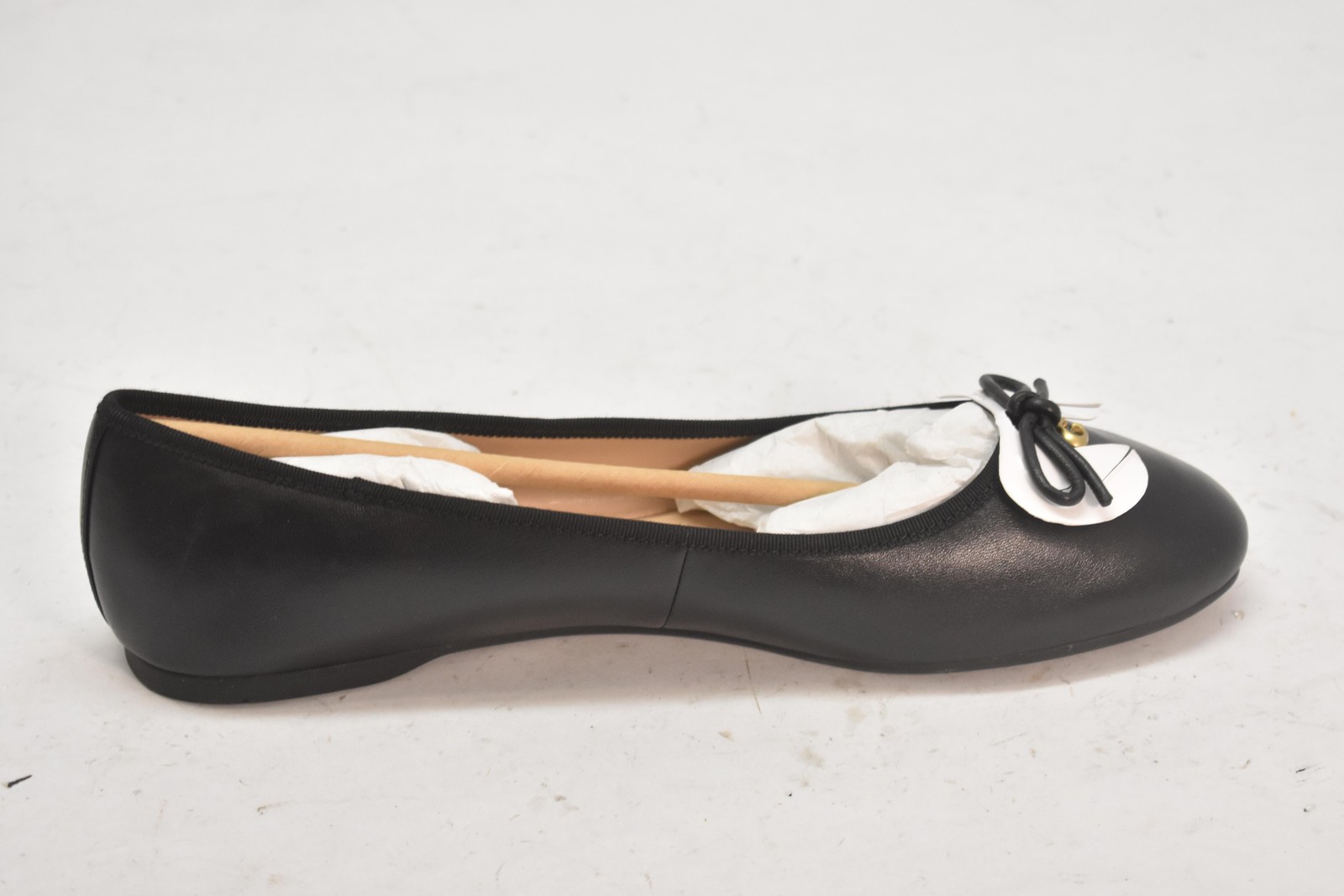 Coach Shoes Womens Size 9.5 Black Leather Ballet Flats Bow Slip On Comfort