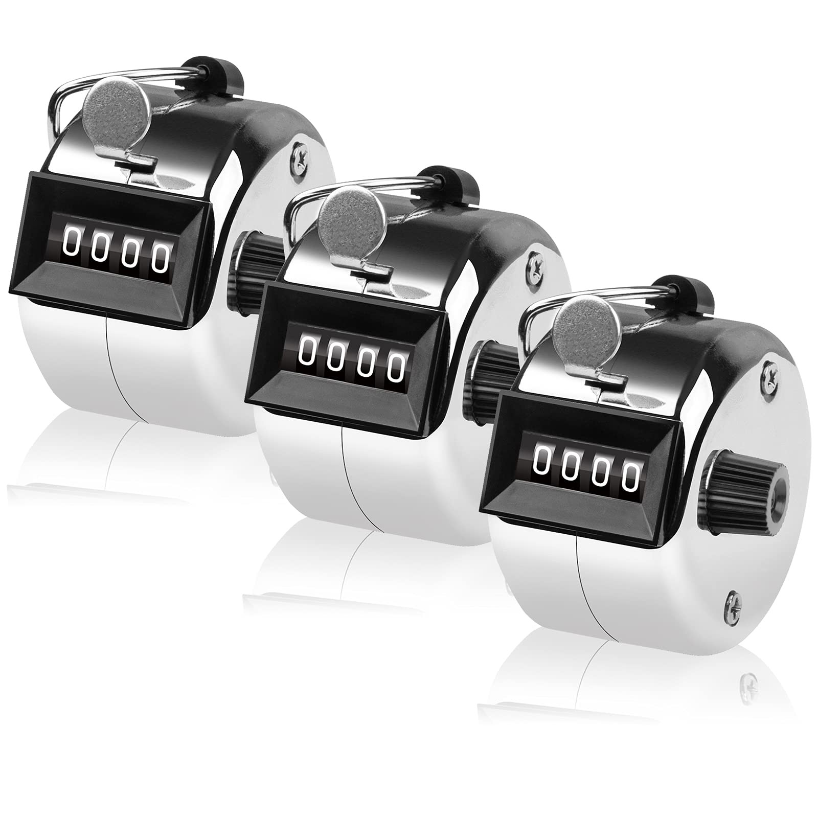 Tally Counter, 4-Digit Clicker Counter, Metal Hand Tally Counters Clicker Pit...