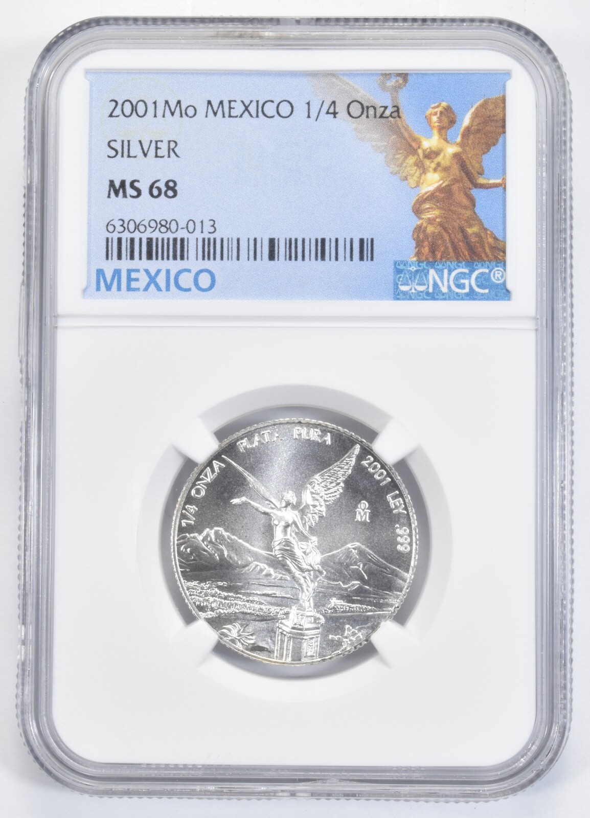 2001 Mexico 1/4 Onza MS68 Libertad Mexican NGC